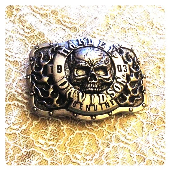 harley davidson skull belt buckle